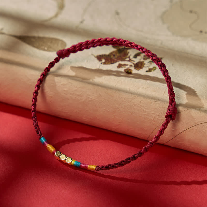Buddha Stones Bracciale protettivo in argento sterling 925 con perline e cordino rosso - Rosso (circonferenza del polso 14–17 cm) - image 0
