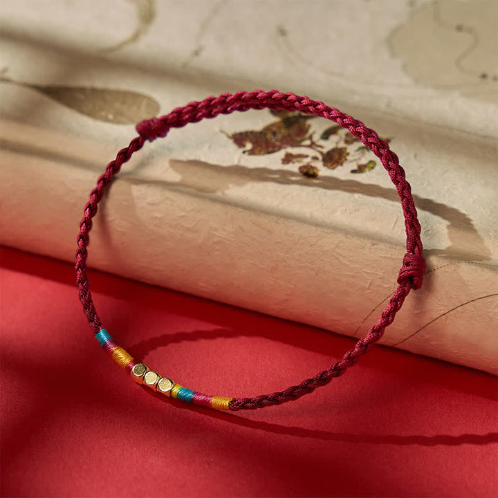 Buddha Stones Bracciale protettivo in argento sterling 925 con perline e cordino rosso - Rosso (circonferenza del polso 14–17 cm) - image 0