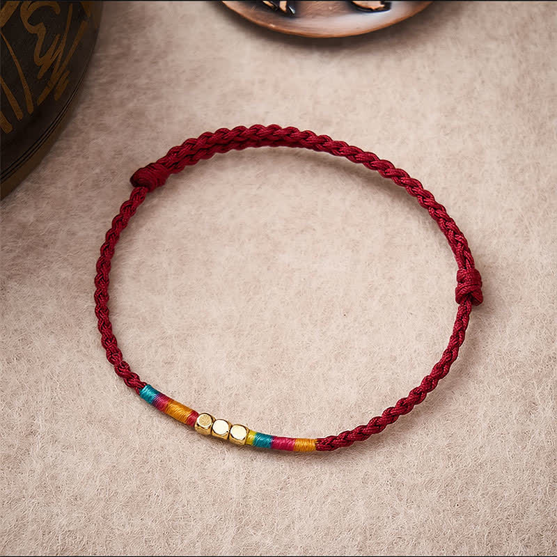 Buddha Stones Bracciale protettivo in argento sterling 925 con perline e cordino rosso - image 3
