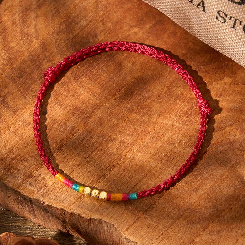 Buddha Stones Bracciale protettivo in argento sterling 925 con perline e cordino rosso - image 1
