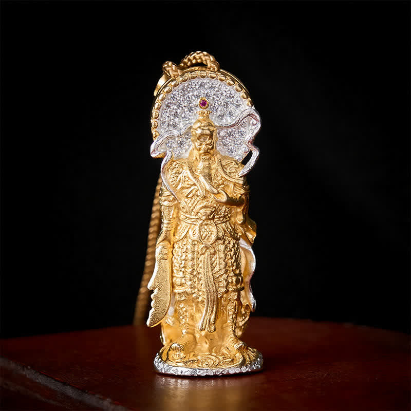 Buddha Stones Collana con ciondolo di protezione e messa a terra del Signore Guan in rame. - Signore Guan (Lealtà ♥ Rettitudine) - image 0
