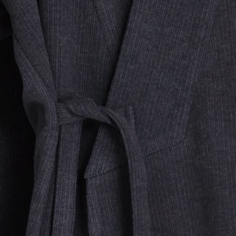 Buddha Stones Kimono da uomo in velluto a coste tinta unita, classico, minimalista, per autunno/inverno. - image 10