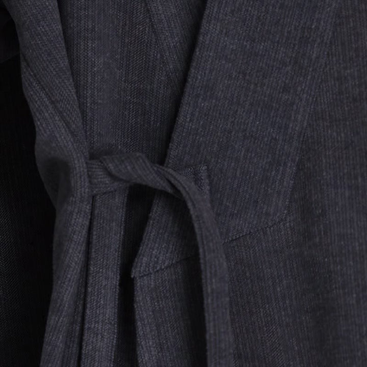 Buddha Stones Kimono da uomo in velluto a coste tinta unita, classico, minimalista, per autunno/inverno. - image 10