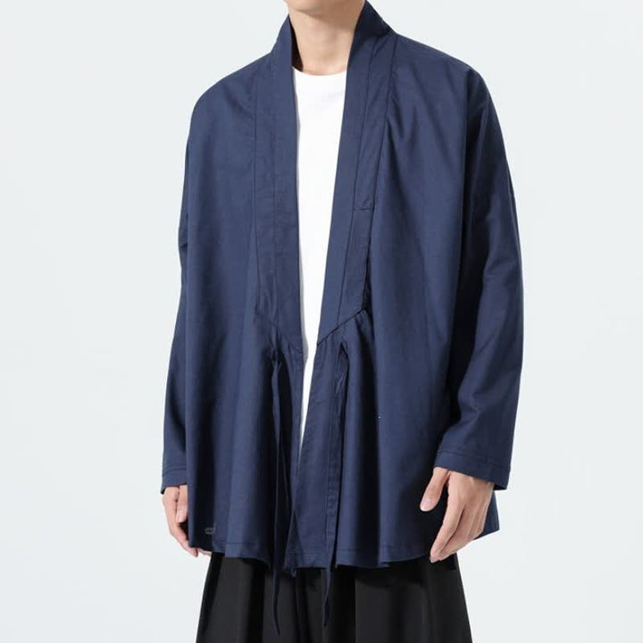 Buddha Stones Kimono da uomo a tinta unita, stile minimalista, con coulisse, per l'autunno. - image 13