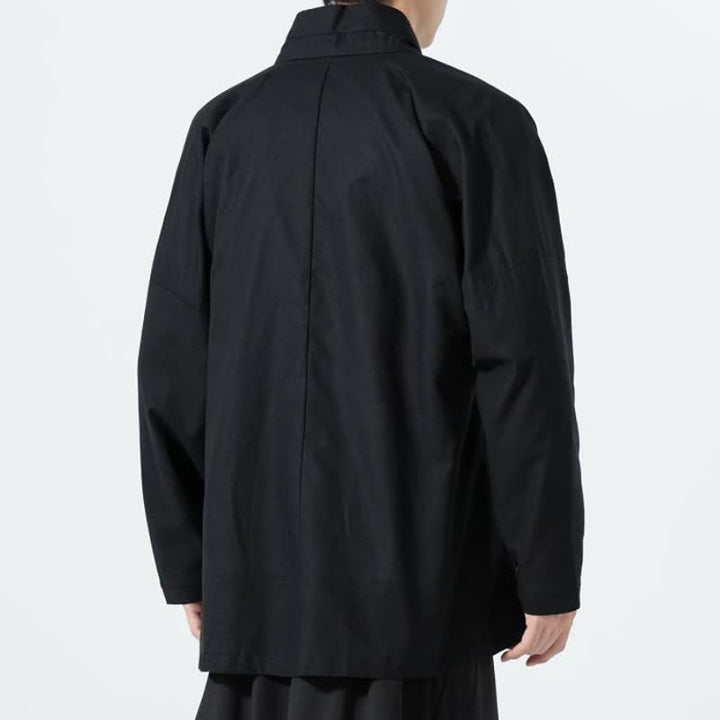 Buddha Stones Kimono da uomo a tinta unita, stile minimalista, con coulisse, per l'autunno. - image 8