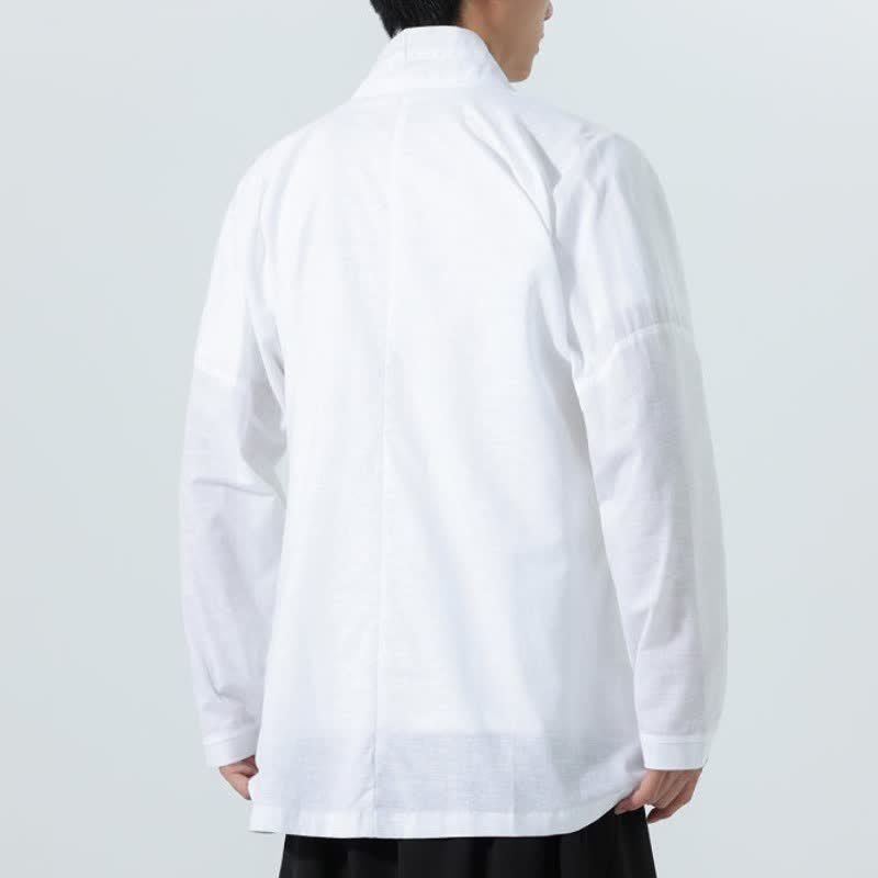 Buddha Stones Kimono da uomo a tinta unita, stile minimalista, con coulisse, per l'autunno. - image 20