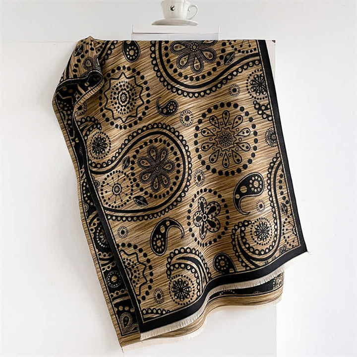 Buddha Stones Sciarpa con nappe a fantasia floreale Paisley autunnale in stile barocco con anacardi - image 1