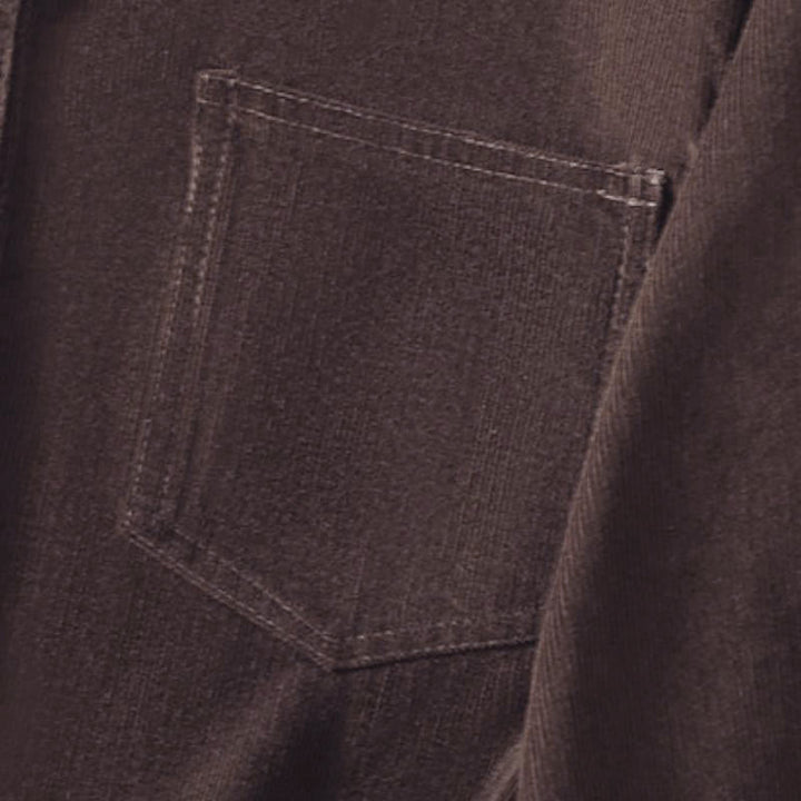 Buddha Stones Camicia da donna a maniche lunghe in velluto a coste tinta unita, stile vintage, con bottoni e tasca, per autunno/inverno. - image 13