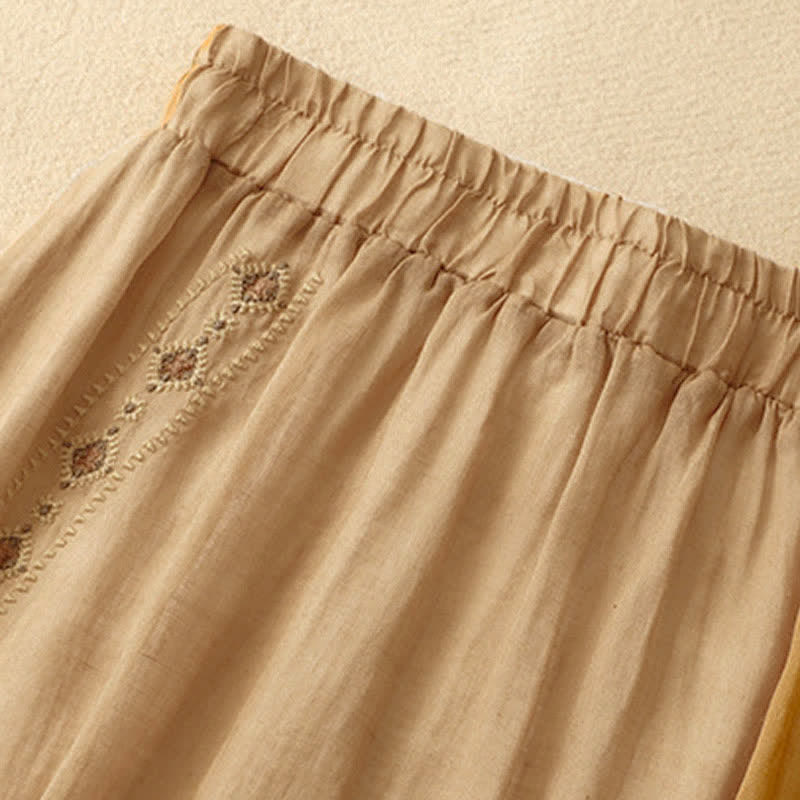 Gonna da donna di lunghezza 7-8 con ricamo etnico vintage a bottoni e motivo Buddha Stones. - image 11