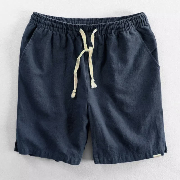 Pantaloncini da uomo in cotone con coulisse e elastico in vita con tasche Buddha Stones - Marina - US/UK/AU40, EU50 (3XL) - image 7