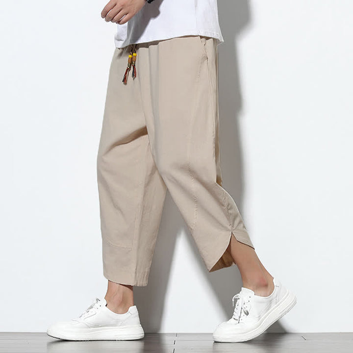 Pantaloni harem da uomo casual estivi con coulisse, lunghezza 7-8, con tasche, con stampa Buddha Stones. - image 14