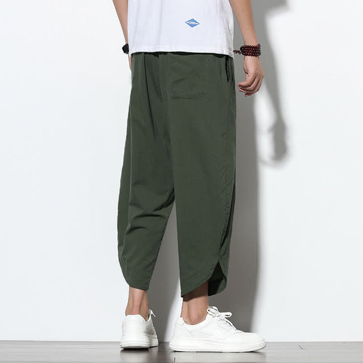 Pantaloni harem da uomo casual estivi con coulisse, lunghezza 7-8, con tasche, con stampa Buddha Stones. - image 34
