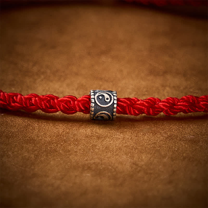 Buddha Stones Bracciale protettivo Yin Yang in argento sterling 925 con filo rosso - image 5