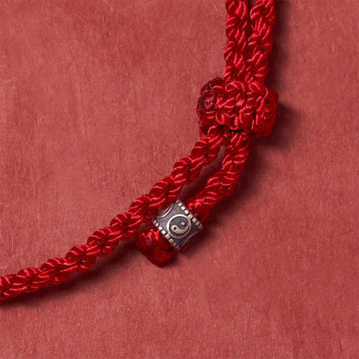 Buddha Stones Bracciale protettivo Yin Yang in argento sterling 925 con filo rosso - image 4