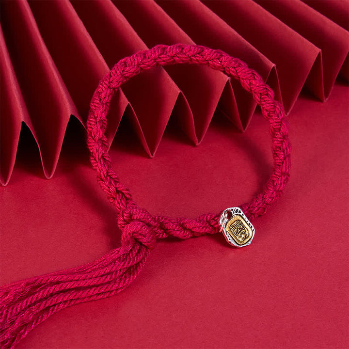 Buddha Stones Bracciale Harmonic Connection con dettagli in rame e filo rosso - image 3