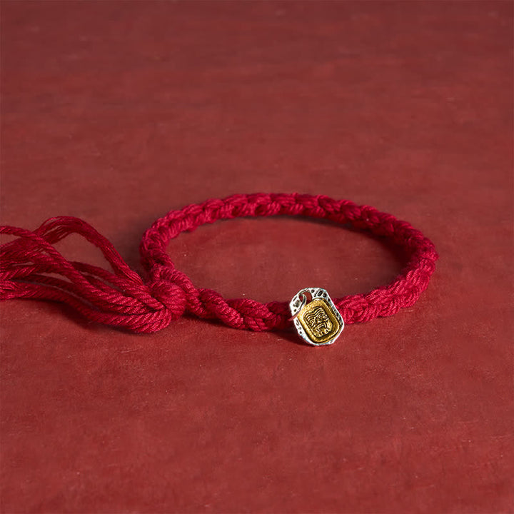 Buddha Stones Bracciale Harmonic Connection con dettagli in rame e filo rosso - image 4