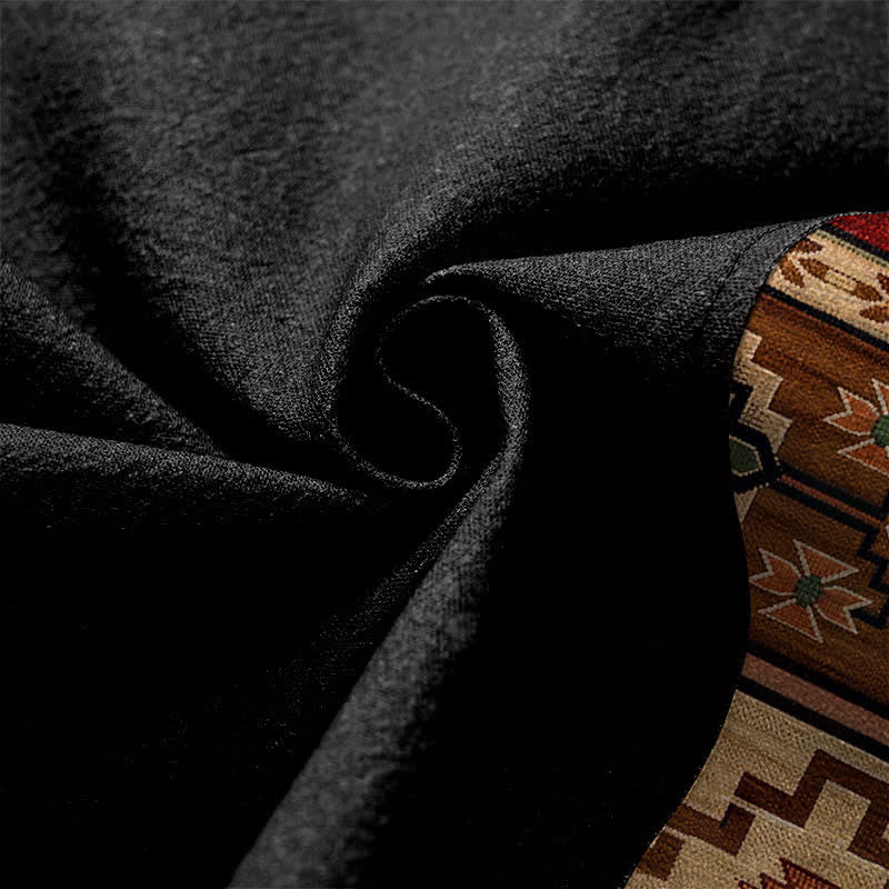 Buddha Stones Kimono da uomo in cotone con apertura frontale e motivo geometrico tribale. - image 5