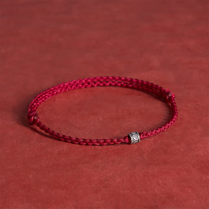 Buddha Stones Bracciale/cavigliera protettiva Yin Yang in argento sterling 925 con cordino nero e rosso - image 13