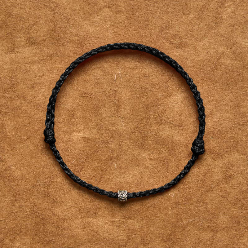 Buddha Stones Bracciale/cavigliera protettiva Yin Yang in argento sterling 925 con cordino nero e rosso - image 16