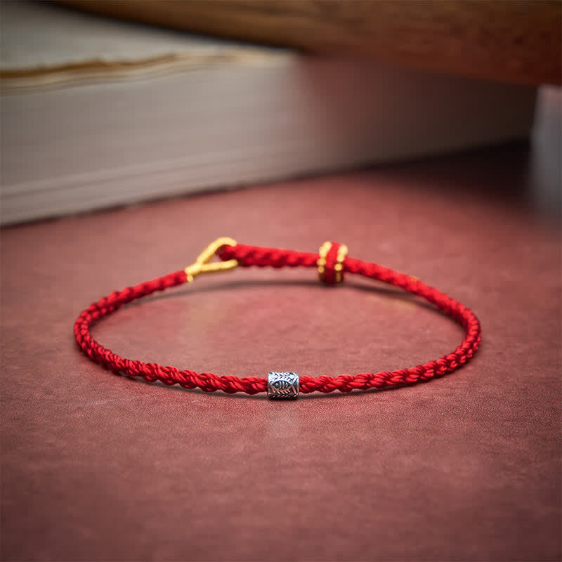 Buddha Stones Bracciale di protezione con carpa koi in argento sterling 925 con cordino rosso - image 12