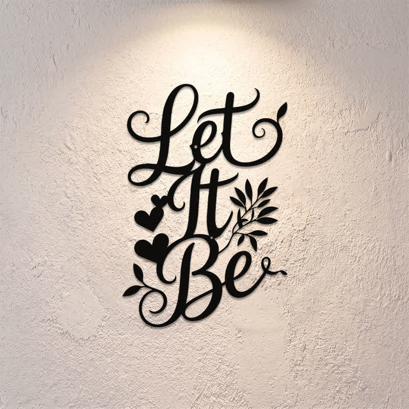 Buddha Stones Insegna in metallo con scritta "Let It Be", simboli significativi, decorazione da parete. - image 0