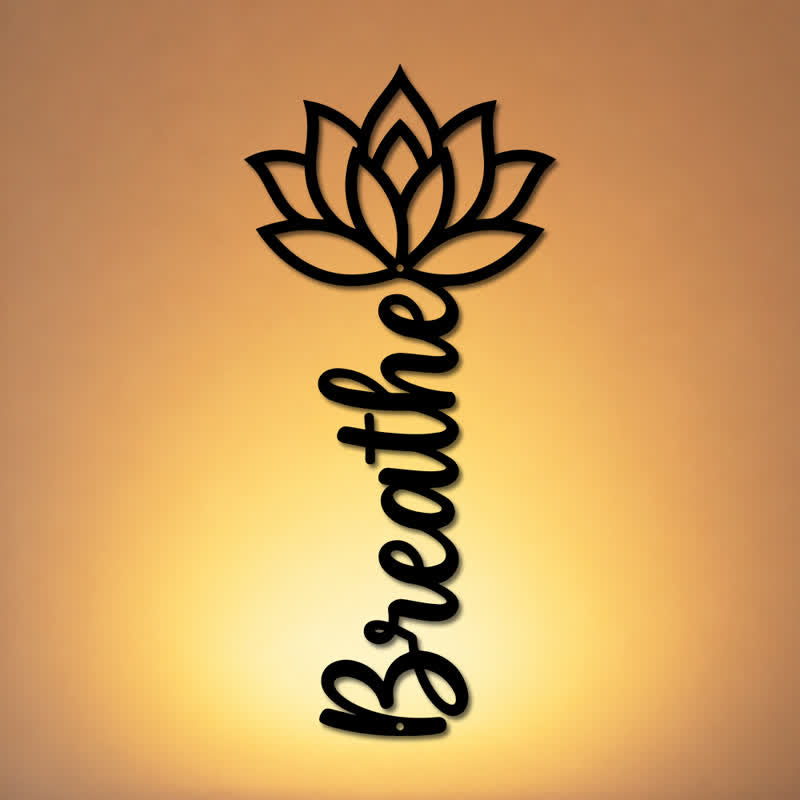 Buddha Stones Lotus Breathe - Nuovi Inizi - Decorazione murale verticale in ferro con simboli significativi - image 0
