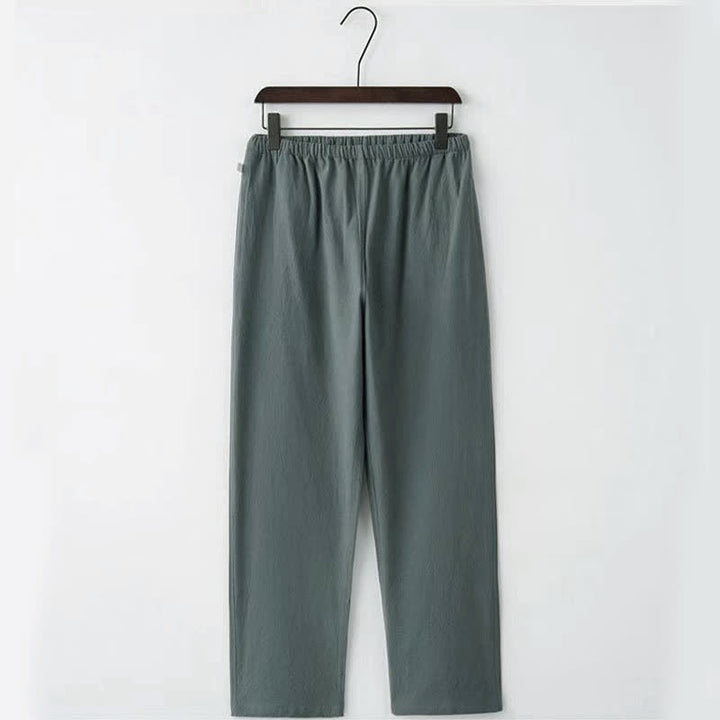 Completo da uomo in stile Tang con bottoni a rana Buddha Stones , composto da camicia a maniche lunghe e pantaloni, set completo da 2 pezzi. - image 10