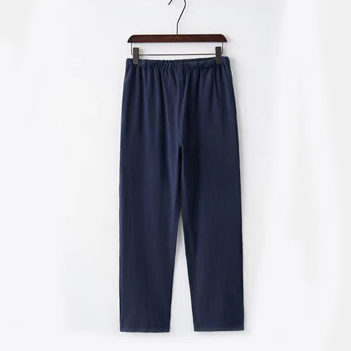 Completo da uomo in stile Tang con bottoni a rana Buddha Stones , composto da camicia a maniche lunghe e pantaloni, set completo da 2 pezzi. - image 14
