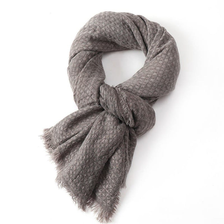 Sciarpa avvolgente da uomo con nappe e texture effetto Buddha Stones, ideale per autunno/inverno. - image 11