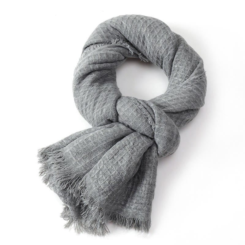 Sciarpa avvolgente da uomo con nappe e texture effetto Buddha Stones, ideale per autunno/inverno. - image 15