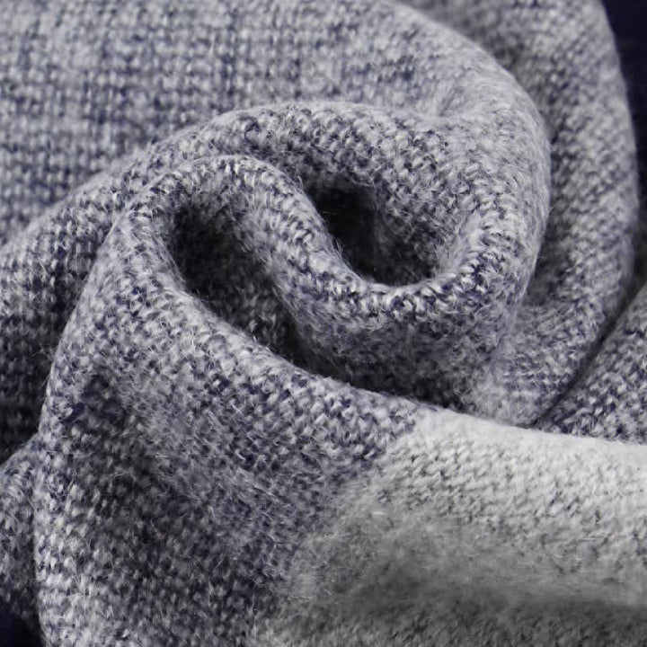 Sciarpa da uomo avvolgente con nappe e motivo a righe urbane, ideale per l'autunno e l'inverno, con motivo Buddha Stones. - image 10
