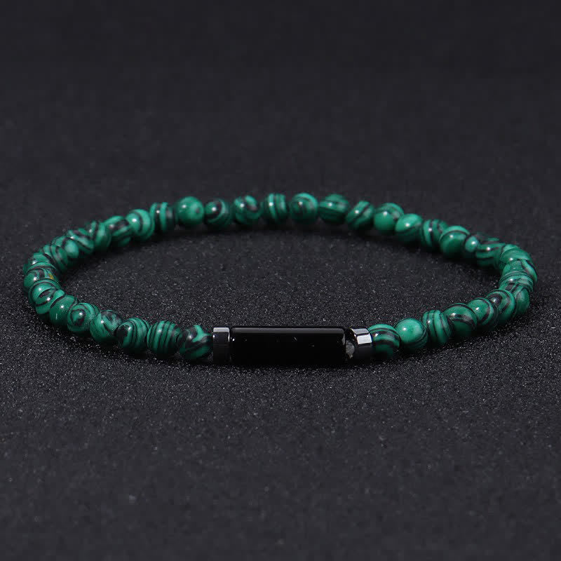 Buddha Stones Bracciale vintage in diaspro dalmata e pietra lavica da 4 mm per la messa a terra. - Malachite (Protezione ♥ Trasformazione) - image 7