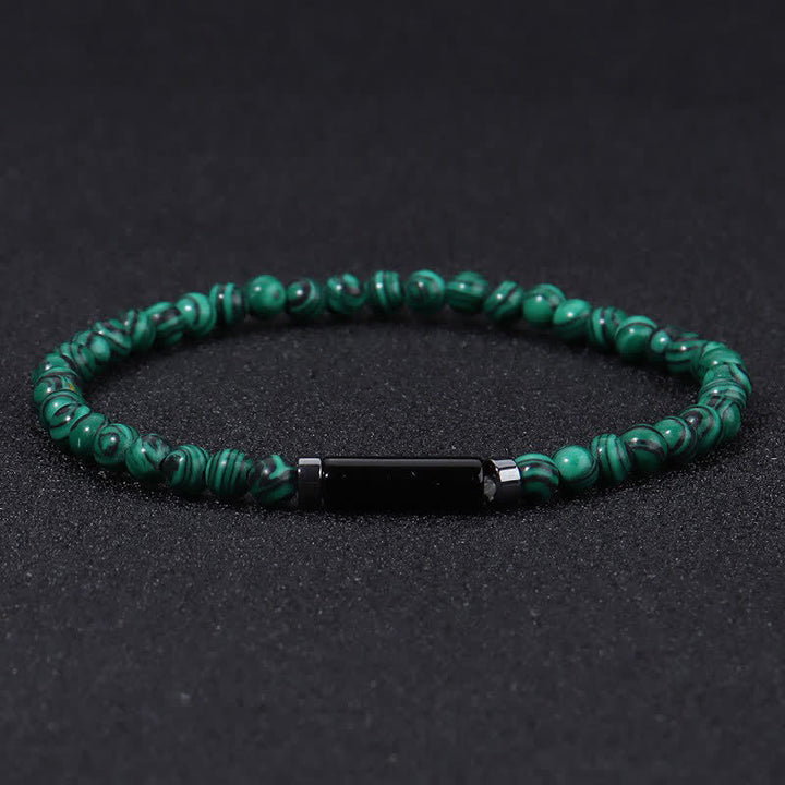 Buddha Stones Bracciale vintage in diaspro dalmata e pietra lavica da 4 mm per la messa a terra. - Malachite (Protezione ♥ Trasformazione) - image 7