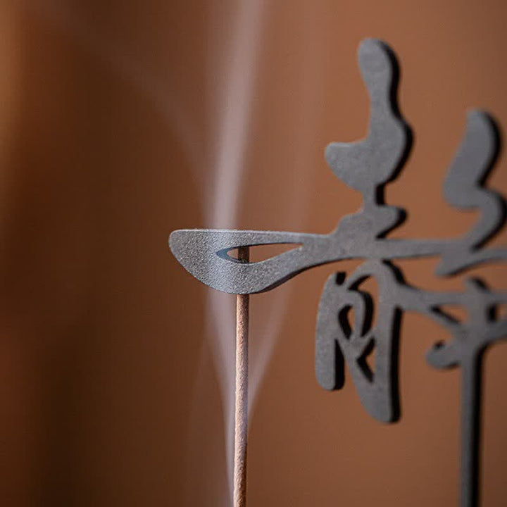 Buddha Stones Bruciatore di incenso sospeso Lotus Enlightenment in legno e ferro - image 8