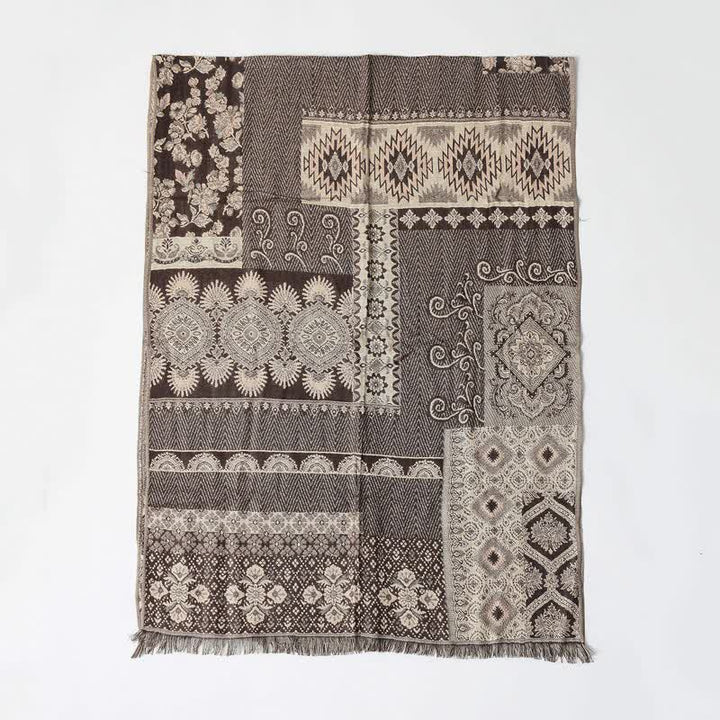 Sciarpa da uomo reversibile autunno/inverno con motivo paisley geometrico e nappe, ispirata Buddha Stones. - image 7