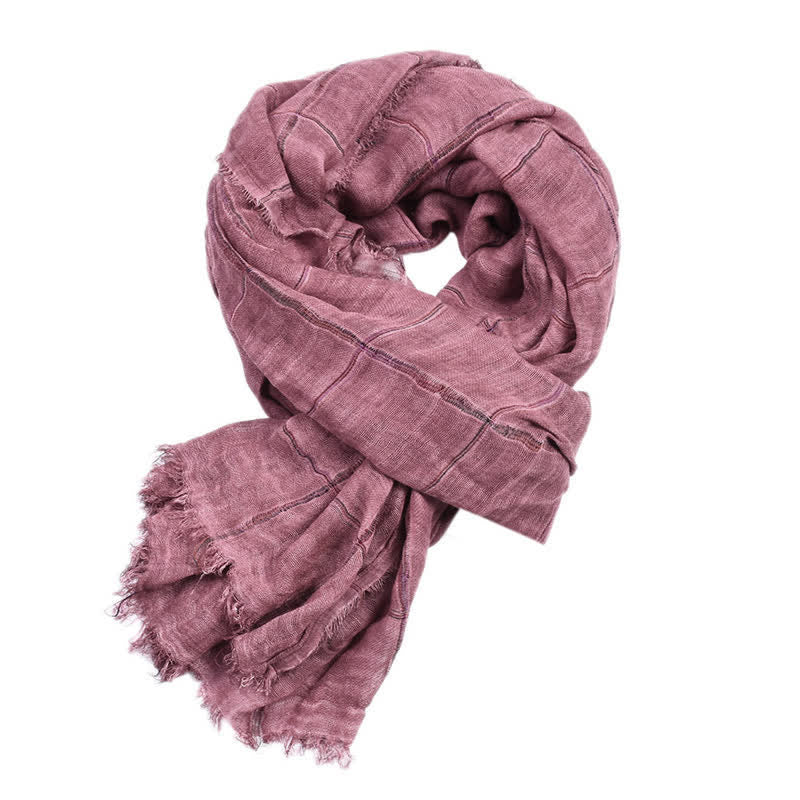 Buddha Stones Sciarpa unisex casual con motivo a quadri per primavera/autunno. - Rosso Indiano - Circa 39,4 pollici × 74,8 pollici / 100 × 190 cm - image 16