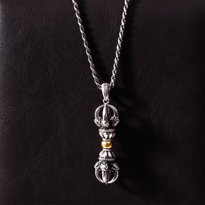 Collana con ciondolo Buddha Stones Tibetan Dorje Vajra Design Wealth - Collana e catena - image 7