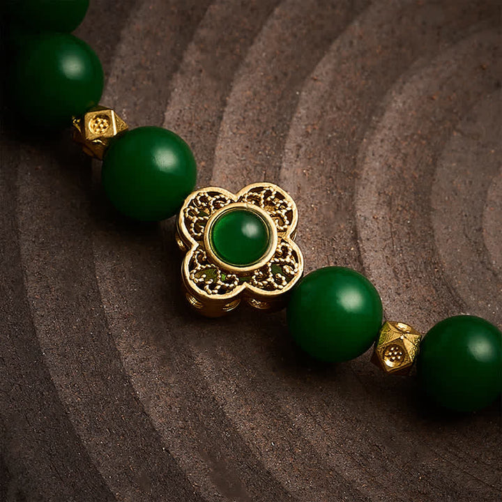 Buddha Stones Bracciale protettivo con perle di giada e quarzite naturale - image 4