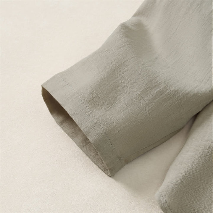 Camicia da donna a maniche lunghe in cotone tinta unita, stile Tang, con colletto alla coreana e stampa Buddha Stones, ideale per primavera e autunno. - image 14