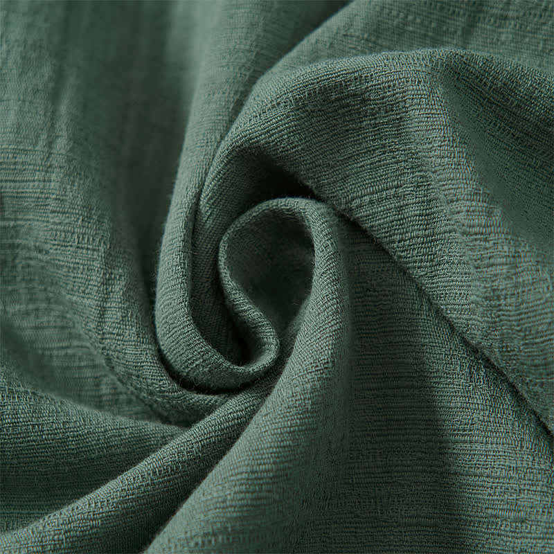Camicia da donna a maniche lunghe in cotone tinta unita, stile Tang, con colletto alla coreana e stampa Buddha Stones, ideale per primavera e autunno. - image 7
