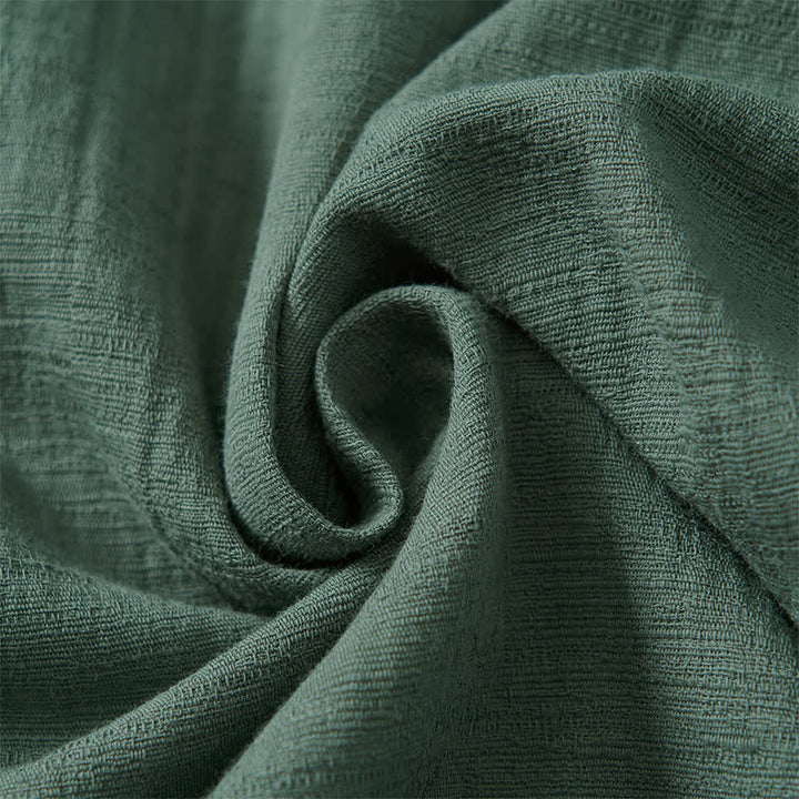 Camicia da donna a maniche lunghe in cotone tinta unita, stile Tang, con colletto alla coreana e stampa Buddha Stones, ideale per primavera e autunno. - image 7