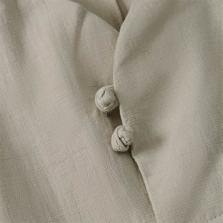 Camicia da donna a maniche lunghe in cotone tinta unita, stile Tang, con colletto alla coreana e stampa Buddha Stones, ideale per primavera e autunno. - image 13