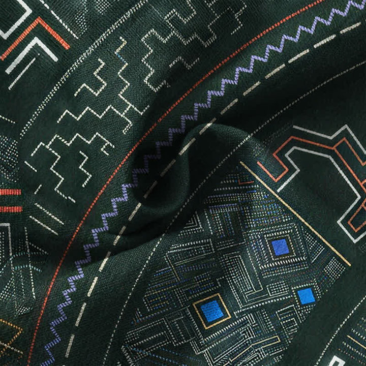 Buddha Stones Camicia da uomo a maniche lunghe con scollo a V e bottoni, in cotone, con motivo mandala tribale. - image 13