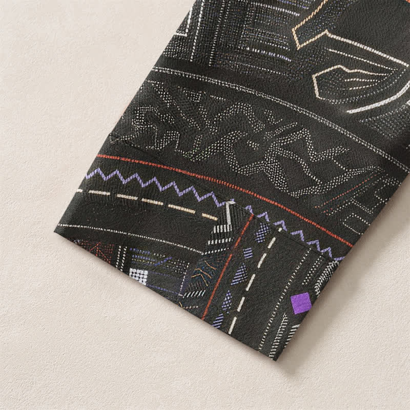 Buddha Stones Camicia da uomo a maniche lunghe con scollo a V e bottoni, in cotone, con motivo mandala tribale. - image 19