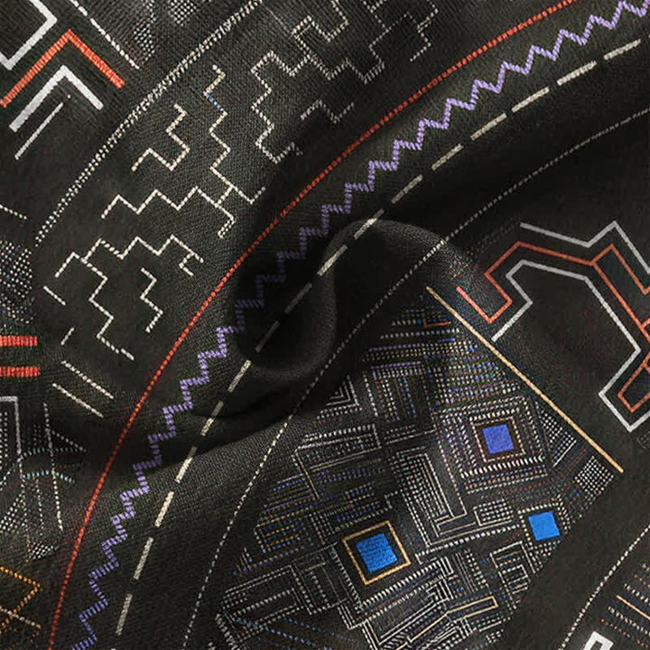 Buddha Stones Camicia da uomo a maniche lunghe con scollo a V e bottoni, in cotone, con motivo mandala tribale. - image 20
