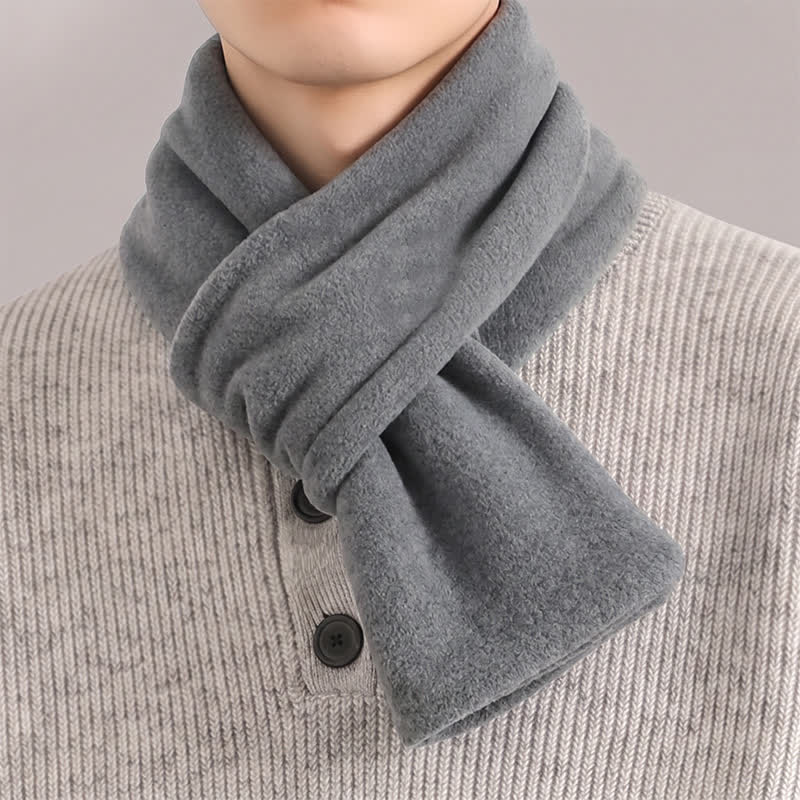 Scaldacollo minimalista da uomo con croce frontale e motivo Buddha Stones, autunno/inverno. - Grigio - image 14