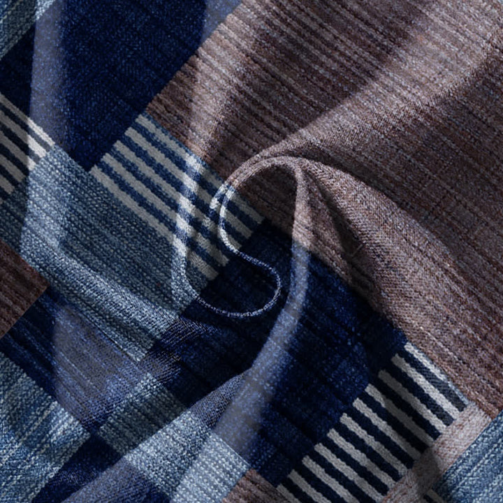Buddha Stones Pantaloni harem da uomo in puro cotone con coulisse e tasche, motivo a quadri e righe patchwork. - image 11