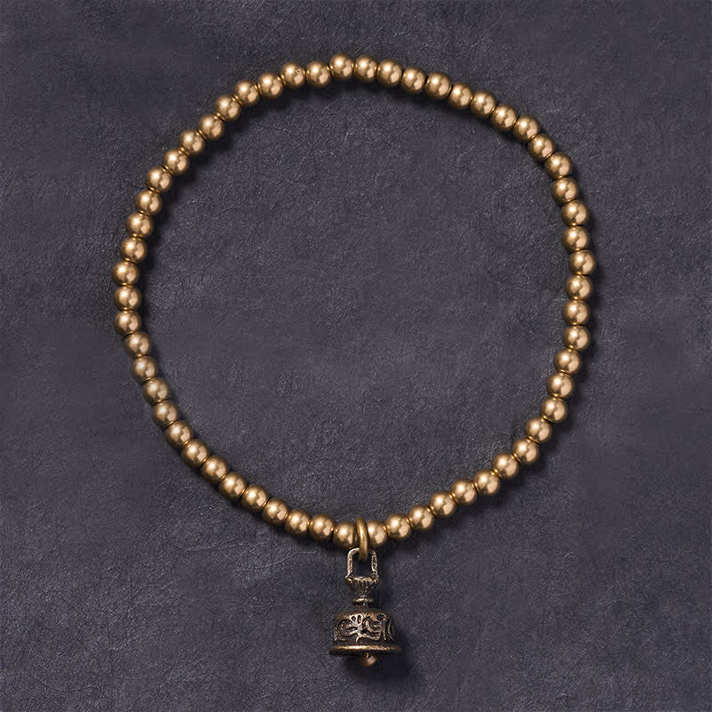 Buddha Stones Bracciale con ciondolo a campana e perline di rame - image 1