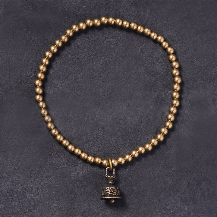 Buddha Stones Bracciale con ciondolo a campana e perline di rame - image 1