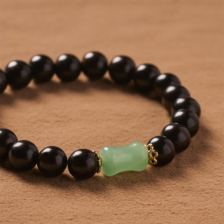 Buddha Stones Bracciale unisex in legno di ebano, sandalo verde con venature naturali. - image 4